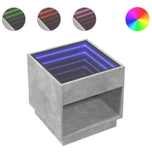 Table de chevet - ASHATA - BK3284087 - LED infini - Gris béton - 50x50x50 cm Gris - Publicité Table de chevet - ASHATA - BK3284087 - LED infini - Gris béton - 50x50x50 cm Gris - Publicité