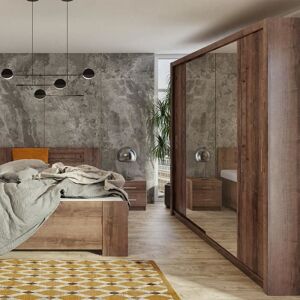 Armoire portes coulissantes - SELSEY - Rinker - 220x220x215 cm - Chêne Monastery - Bois et panneaux Marron - Publicité Armoire portes coulissantes - SELSEY - Rinker - 220x220x215 cm - Chêne Monastery - Bois et panneaux Marron - Publicité