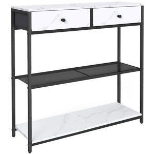 VASAGLE Console avec 2 Tiroirs en Tissu 24 x 76 x 80 cm pour Entrée Salon Blanc Marbré et Noir dEncre Blanc - Publicité VASAGLE Console avec 2 Tiroirs en Tissu 24 x 76 x 80 cm pour Entrée Salon Blanc Marbré et Noir dEncre Blanc - Publicité