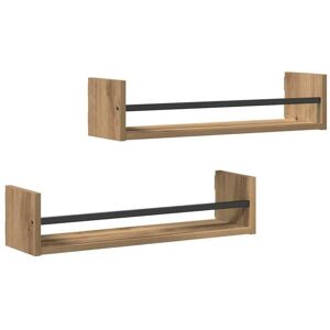 VIDAXL HSF®Étagère murale - Étagère Rangement pour livres/DVD - 2 pcs chêne artisanal 60 x 16 x 14 cm cpw7994606 Marron - Publicité VIDAXL HSF®Étagère murale - Étagère Rangement pour livres/DVD - 2 pcs chêne artisanal 60 x 16 x 14 cm cpw7994606 Marron - Publicité