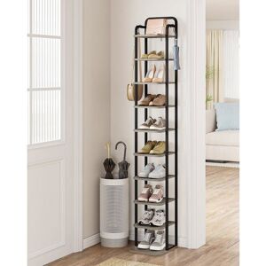 HZUANERI Étagère à Chaussures Verticale à 10 Niveaux Tour à Chaussures pour Petits Espaces Réglable Gain de Place Ivoire Clair et Noir Noir - Publicité HZUANERI Étagère à Chaussures Verticale à 10 Niveaux Tour à Chaussures pour Petits Espaces Réglable Gain de Place Ivoire Clair et Noir Noir - Publicité