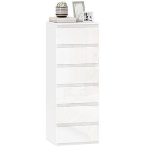 Commode - HOMCOM - haute brillance - 6 tiroirs - design étroit sans poignées - MDF - 40 x 35 x 109 cm - blanc Blanc - Publicité Commode - HOMCOM - haute brillance - 6 tiroirs - design étroit sans poignées - MDF - 40 x 35 x 109 cm - blanc Blanc - Publicité