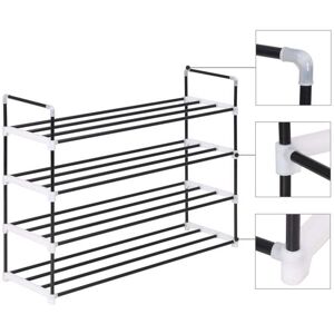 VIDAXL Bon plan Range-chaussures - JILI HOT - Grande Capacité - avec 4 étagères Métal et plastique noir - pour Entrée/Couloir Bleu - Publicité VIDAXL Bon plan Range-chaussures - JILI HOT - Grande Capacité - avec 4 étagères Métal et plastique noir - pour Entrée/Couloir Bleu - Publicité