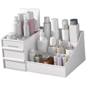 Organisateur de maquillage - Qiilu - Grande capacité - Tiroirs pratiques - Design contemporain - Blanc Blanc - Publicité Organisateur de maquillage - Qiilu - Grande capacité - Tiroirs pratiques - Design contemporain - Blanc Blanc - Publicité