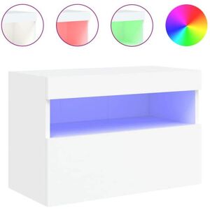 VIDAXL Meuble TV/HIFI - design minimaliste/Utilisations maison - mural avec lumières LED blanc 60x30x40 cm@EU25797866 Blanc - Publicité VIDAXL Meuble TV/HIFI - design minimaliste/Utilisations maison - mural avec lumières LED blanc 60x30x40 cm@EU25797866 Blanc - Publicité