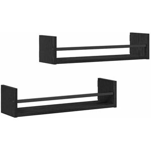 VIDAXL HSF®Étagère murale - Étagère Rangement pour livres/DVD - avec étagère 2 pcs Chêne noir 60 x 16 x 14 cm cpw7955150 Noir - Publicité VIDAXL HSF®Étagère murale - Étagère Rangement pour livres/DVD - avec étagère 2 pcs Chêne noir 60 x 16 x 14 cm cpw7955150 Noir - Publicité