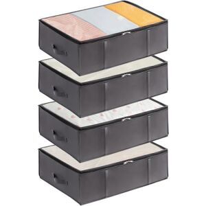 Lot de 4 Sac de Rangement sous Lit Pliable 40L Bacs de Rangement avec Poignée Renforcée pour Vêtements Draps Serviettes Gris - Publicité Lot de 4 Sac de Rangement sous Lit Pliable 40L Bacs de Rangement avec Poignée Renforcée pour Vêtements Draps Serviettes Gris - Publicité