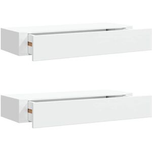 VIDAXL 384139& Étagères à tiroirs murales - Flottantes - 2 pcs Blanc 60x235x10 cm MDF Blanc - Publicité VIDAXL 384139& Étagères à tiroirs murales - Flottantes - 2 pcs Blanc 60x235x10 cm MDF Blanc - Publicité