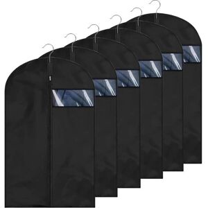 5 housses vêtements 60x100 cm anti-poussière rangement noir Noir - Publicité 5 housses vêtements 60x100 cm anti-poussière rangement noir Noir - Publicité