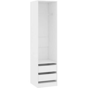 VIDAXL Garde-robe/Armoire de chambre - UU - Contemporain - avec tiroirs - Blanc 50x50x200 cm Bois dingénierie a69 Blanc - Publicité VIDAXL Garde-robe/Armoire de chambre - UU - Contemporain - avec tiroirs - Blanc 50x50x200 cm Bois dingénierie a69 Blanc - Publicité