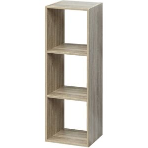 JUANIO Étagère 3 cases bibliothèque colonne de rangement ouvert pour livres et décoration coloris chêne - L 344 x p 32 x H 100.5 cm Marron - Publicité JUANIO Étagère 3 cases bibliothèque colonne de rangement ouvert pour livres et décoration coloris chêne - L 344 x p 32 x H 100.5 cm Marron - Publicité