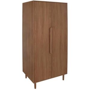 SWEEEK Armoire dressing décor bois de noyer 2 portes. étagères et penderie - L 80 x P 55 x H 180cm - Juliana Noir - Publicité SWEEEK Armoire dressing décor bois de noyer 2 portes. étagères et penderie - L 80 x P 55 x H 180cm - Juliana Noir - Publicité