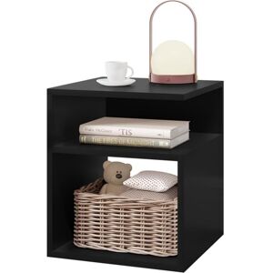 EUGAD Chevet avec 2 Compartiments Ouverts - Table de Nuit en Bois - Design Simple - 35x35x41cm - Noir Noir - Publicité EUGAD Chevet avec 2 Compartiments Ouverts - Table de Nuit en Bois - Design Simple - 35x35x41cm - Noir Noir - Publicité