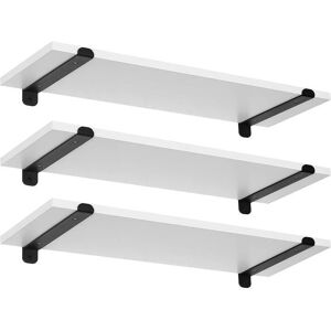 EUGAD Étagères Murales Lot de 3 Étagères Flottantes 60x20x7cm MDF et Fer Blanc Blanc - Publicité EUGAD Étagères Murales Lot de 3 Étagères Flottantes 60x20x7cm MDF et Fer Blanc Blanc - Publicité