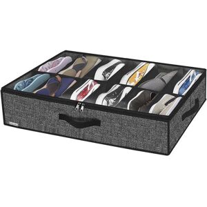 HAUTSTORE Sac De Rangement pour Chaussures - Boîte de Rangement sous Le lit - Organiseur à Chaussures - 12 Compartiments - Pliable Gris - Publicité HAUTSTORE Sac De Rangement pour Chaussures - Boîte de Rangement sous Le lit - Organiseur à Chaussures - 12 Compartiments - Pliable Gris - Publicité