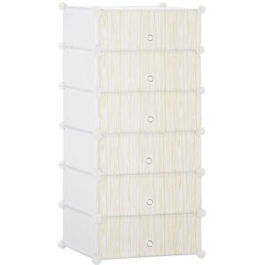 Armoire à chaussures - HOMCOM - modulable - 6 cubes empilable - plastique - 49 x 365 x 108 cm - blanc Blanc - Publicité Armoire à chaussures - HOMCOM - modulable - 6 cubes empilable - plastique - 49 x 365 x 108 cm - blanc Blanc - Publicité