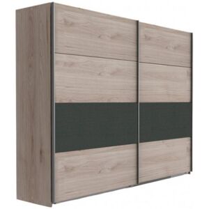 Armoire 2 portes coulissantes ANGIE 225 cm chêne hickory et graphite Beige - Publicité Armoire 2 portes coulissantes ANGIE 225 cm chêne hickory et graphite Beige - Publicité