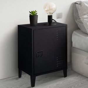 IDMARKET Table de chevet ESTER 1 porte métal noir design industriel Noir - Publicité IDMARKET Table de chevet ESTER 1 porte métal noir design industriel Noir - Publicité