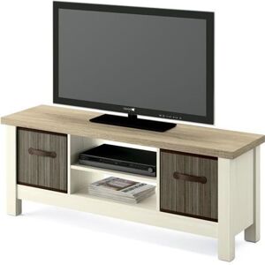 PEGANE Meuble TV 2 portes coloris Pin-Cambrian - Hauteur 51 x Longueur 130 x Profondeur 41 cm Marron - Publicité PEGANE Meuble TV 2 portes coloris Pin-Cambrian - Hauteur 51 x Longueur 130 x Profondeur 41 cm Marron - Publicité