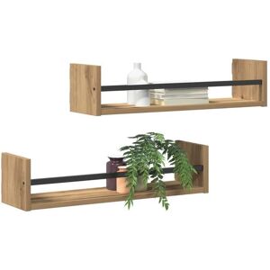 VIDAXL Elégant Armoire/Meuble Étagères murales - 2 pcs - chêne artisanal - 60x16x14 cm - bois dingénierie &1944854 Marron - Publicité VIDAXL Elégant Armoire/Meuble Étagères murales - 2 pcs - chêne artisanal - 60x16x14 cm - bois dingénierie &1944854 Marron - Publicité