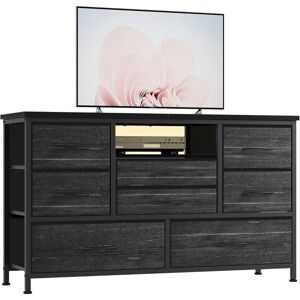 Garvee Commode de Chambre 8 Tiroirs en Tissu Meuble TV avec Lumière LED Station de Charge pour Chambre Enfants Salon Gris Noir - Publicité Garvee Commode de Chambre 8 Tiroirs en Tissu Meuble TV avec Lumière LED Station de Charge pour Chambre Enfants Salon Gris Noir - Publicité