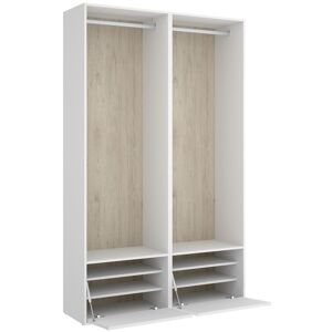 PEGANE Ensemble dressing avec 2 portes à chaussures et fond darrière réversible coloris chêne naturel blanc Blanc - Publicité PEGANE Ensemble dressing avec 2 portes à chaussures et fond darrière réversible coloris chêne naturel blanc Blanc - Publicité