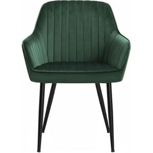 SONGMICS Chaise Salle à Manger Fauteuil en Velours Rembourrée avec Accoudoirs Charge Max. 120 kg Pieds en Métal Vert et Noir Vert - Publicité SONGMICS Chaise Salle à Manger Fauteuil en Velours Rembourrée avec Accoudoirs Charge Max. 120 kg Pieds en Métal Vert et Noir Vert - Publicité