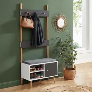 Vestiaire dentrée avec banc - BAÏTA - Gamme ADELE - Gris et blanc - L 75 x P 40 x H 180 cm Gris - Publicité Vestiaire dentrée avec banc - BAÏTA - Gamme ADELE - Gris et blanc - L 75 x P 40 x H 180 cm Gris - Publicité