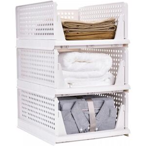 JEOBEST Lot de 3 Organisateur Tiroir Organisateur Armoire Vetement Empilable Rangement Vetement Sac Tiroir Coulissant de Rangement Blanc - Publicité JEOBEST Lot de 3 Organisateur Tiroir Organisateur Armoire Vetement Empilable Rangement Vetement Sac Tiroir Coulissant de Rangement Blanc - Publicité