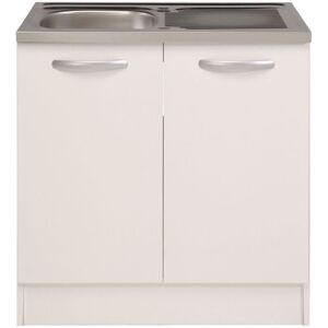 Spring - Meuble bas de cuisine sous évier - 2 portes - L80 x P576 x H842 cm - Blanc - Parisot Blanc - Publicité Spring - Meuble bas de cuisine sous évier - 2 portes - L80 x P576 x H842 cm - Blanc - Parisot Blanc - Publicité