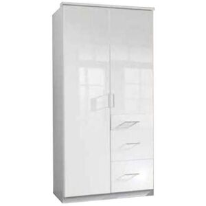 INSIDE 75 Armoire COOPER 2 portes 3 tiroirs largeur 91 laqué blanc Blanc - Publicité INSIDE 75 Armoire COOPER 2 portes 3 tiroirs largeur 91 laqué blanc Blanc - Publicité