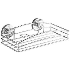WENKO Etagère murale salle de bain droite panier de douche fixation sans perçage Vacuum-Loc® acier 26x65x14 cm chromé Gris - Publicité WENKO Etagère murale salle de bain droite panier de douche fixation sans perçage Vacuum-Loc® acier 26x65x14 cm chromé Gris - Publicité