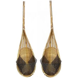 SUNGPUNET Panier suspendu bambou rotin planter pot de pot tissé en osasier mural mur décoration suspendue support de plante suspendue Jaune - Publicité SUNGPUNET Panier suspendu bambou rotin planter pot de pot tissé en osasier mural mur décoration suspendue support de plante suspendue Jaune - Publicité