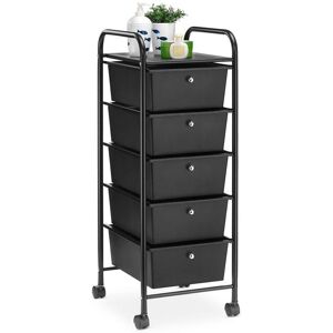 Idimex Caisson de rangement sur roulettes GINA colonne de 5 tiroirs et 1 étagère pour salle de bain ou bureau noir et métal Noir - Publicité Idimex Caisson de rangement sur roulettes GINA colonne de 5 tiroirs et 1 étagère pour salle de bain ou bureau noir et métal Noir - Publicité