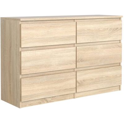 Commode 6 tiroirs - Meblocker - Chêne 140 cm - Meuble de Rangement Spacieux - Salon Bureau chambre à couche & enfant Beige - Publicité Commode 6 tiroirs - Meblocker - Chêne 140 cm - Meuble de Rangement Spacieux - Salon Bureau chambre à couche & enfant Beige - Publicité