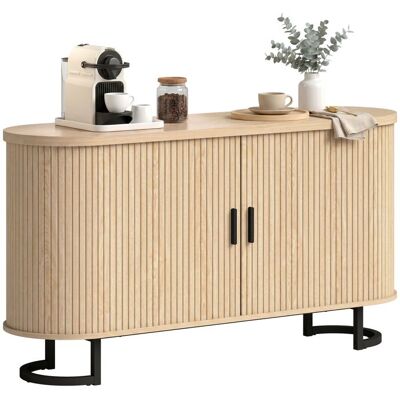 Buffet de salon - HOMCOM - 2 portes coulissantes et étagères réglables - bois - 140 x 40 x 75 cm - bois naturel Beige - Publicité Buffet de salon - HOMCOM - 2 portes coulissantes et étagères réglables - bois - 140 x 40 x 75 cm - bois naturel Beige - Publicité