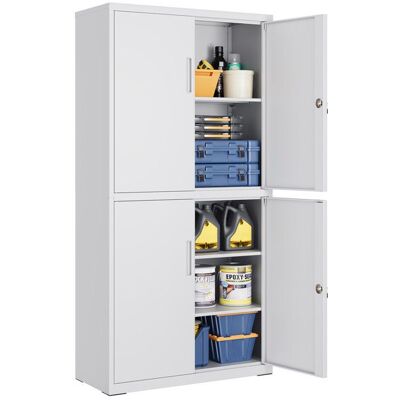 SONGMICS Armoire de Bureau à 5 Étagères avec 4 Portes 40 x 80 x 180 cm 2 Serrures Étagères Réglables en Métal Gris Mat Gris - Publicité SONGMICS Armoire de Bureau à 5 Étagères avec 4 Portes 40 x 80 x 180 cm 2 Serrures Étagères Réglables en Métal Gris Mat Gris - Publicité