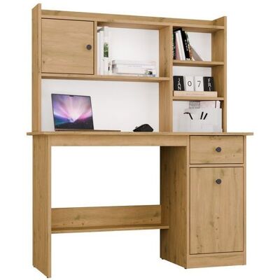 CDF Bureau CHESTER avec rehausse chêne Artisan 1 tiroir meuble de rangement étagère pour chambre Marron - Publicité CDF Bureau CHESTER avec rehausse chêne Artisan 1 tiroir meuble de rangement étagère pour chambre Marron - Publicité