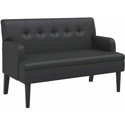VIDAXL 641283& Banquette large salonBanc - avec dossier noir 112x655x75 cm similicuir Noir - Publicité VIDAXL 641283& Banquette large salonBanc - avec dossier noir 112x655x75 cm similicuir Noir - Publicité