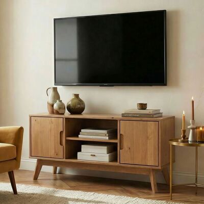 IDIMEX - TIVOLI - Marron - Bois de pin - TV stand - Publicité IDIMEX - TIVOLI - Marron - Bois de pin - TV stand - Publicité