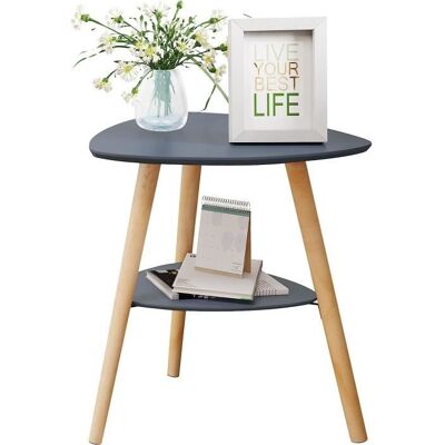 EUGAD Table Basse Table dAppoint avec 2 Plateaux Table de Chevet Scandinave Pieds en Bois Massif Gris E0AG0032 Gris - Publicité EUGAD Table Basse Table dAppoint avec 2 Plateaux Table de Chevet Scandinave Pieds en Bois Massif Gris E0AG0032 Gris - Publicité