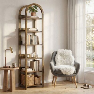 TOPESCT Étagère dangleBibliothèque180 cm6 Niveaux en Bois Étagère Ouverte Rangement Vertical dangle pour Bureau Salon Marron Jaune - Publicité TOPESCT Étagère dangleBibliothèque180 cm6 Niveaux en Bois Étagère Ouverte Rangement Vertical dangle pour Bureau Salon Marron Jaune - Publicité