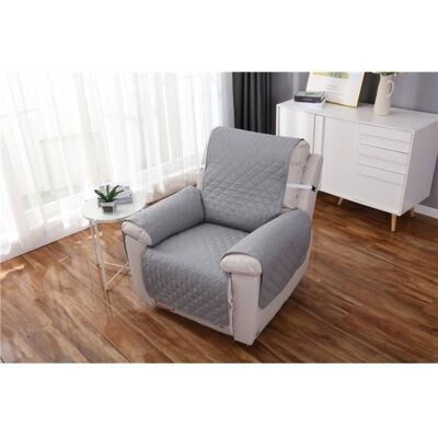 Housse fauteuil relax 1 place antidérapante gris 200 cm - douce et protectrice Gris - Publicité Housse fauteuil relax 1 place antidérapante gris 200 cm - douce et protectrice Gris - Publicité