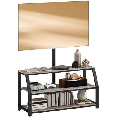 Meuble TV - HOMCOM - support pour téléviseurs jusquà 72 pouces - 2 étagères ouvertes - panneau de particules - 110x43x150cm - gris Gris - Publicité Meuble TV - HOMCOM - support pour téléviseurs jusquà 72 pouces - 2 étagères ouvertes - panneau de particules - 110x43x150cm - gris Gris - Publicité