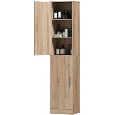 Meuble de rangement colonne - HOMCOM - 2 portes et 4 étagères réglables - 40 x 35 x 180 cm - bois naturel Beige - Publicité Meuble de rangement colonne - HOMCOM - 2 portes et 4 étagères réglables - 40 x 35 x 180 cm - bois naturel Beige - Publicité
