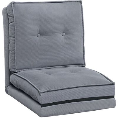 Fauteuil de sol - HOMCOM - pliable - dossier réglable en 5 positions - velours côtelé - 59 x 230 x 15 cm - gris Gris - Publicité Fauteuil de sol - HOMCOM - pliable - dossier réglable en 5 positions - velours côtelé - 59 x 230 x 15 cm - gris Gris - Publicité