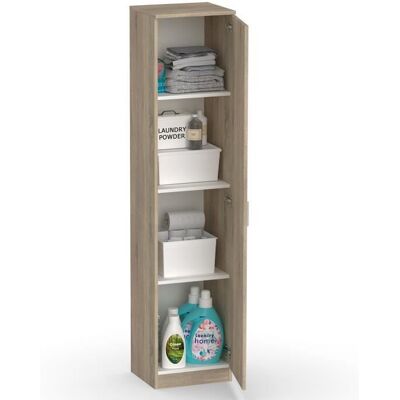 PEGANE Armoire Meuble de rangement 1 porte coloris cambrian - Hauteur 180 x Longueur 40 x Profondeur 35 cm Marron - Publicité PEGANE Armoire Meuble de rangement 1 porte coloris cambrian - Hauteur 180 x Longueur 40 x Profondeur 35 cm Marron - Publicité