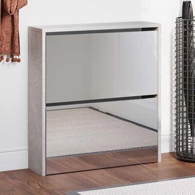 Armoire à chaussures gris béton vidaXL - Organisateur moderne - Publicité Armoire à chaussures gris béton vidaXL - Organisateur moderne - Publicité