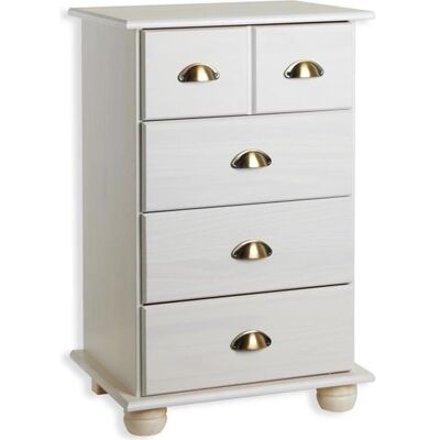 Idimex Commode COLMAR chiffonnier apothicaire rangement avec 4 tiroirs en pin massif lasuré blanc Blanc - Publicité Idimex Commode COLMAR chiffonnier apothicaire rangement avec 4 tiroirs en pin massif lasuré blanc Blanc - Publicité