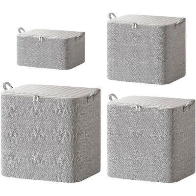 Housse de Rangement - HAUTSTORE - Lot de 4 - Tissu Non-tissé - Gris - Grande Capacité Gris - Publicité Housse de Rangement - HAUTSTORE - Lot de 4 - Tissu Non-tissé - Gris - Grande Capacité Gris - Publicité